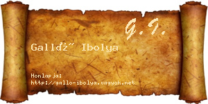 Galló Ibolya névjegykártya