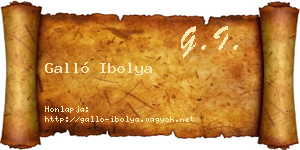 Galló Ibolya névjegykártya